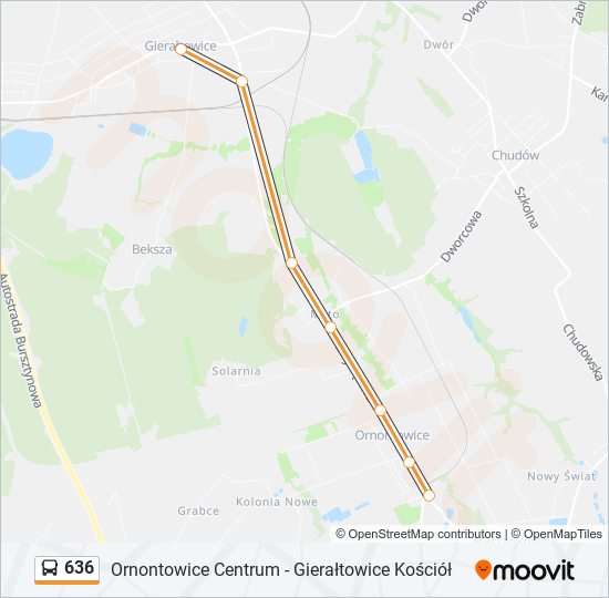 636 bus Line Map