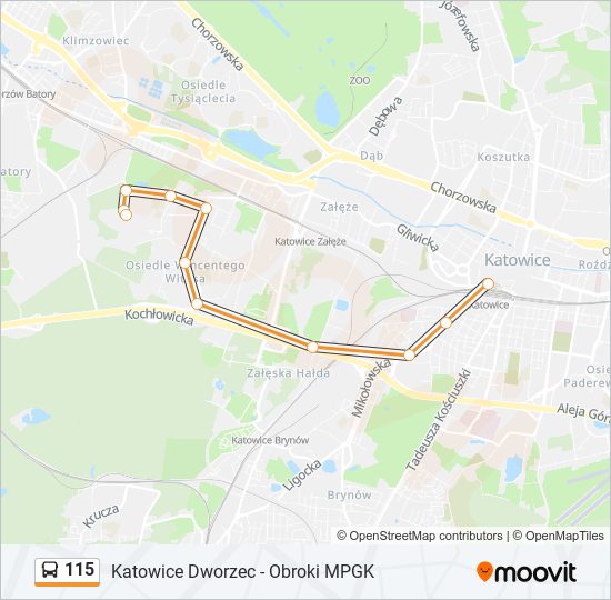 115 bus Line Map