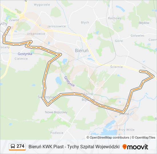 274 bus Line Map