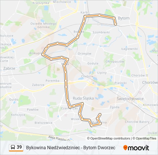 39 bus Line Map