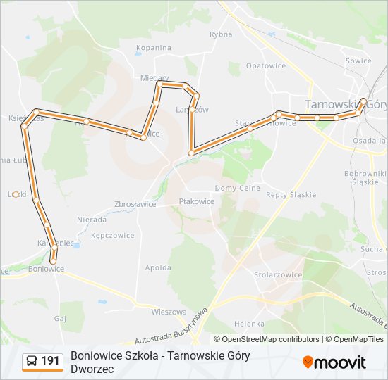 191 bus Line Map