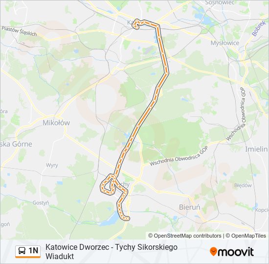 1N bus Line Map