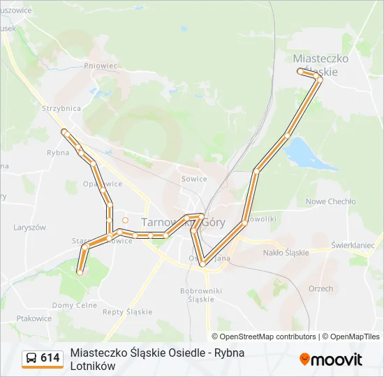 Автобус 614: карта маршрута