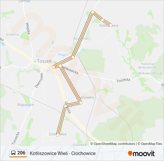 206 bus Line Map