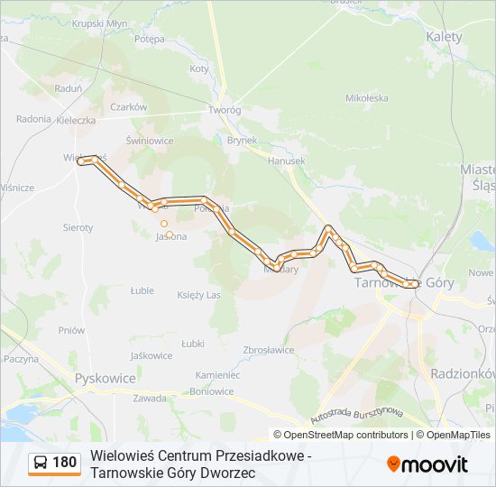 180 bus Line Map