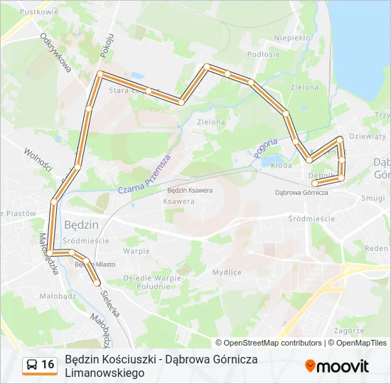 Автобус 16: карта маршрута