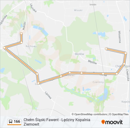 166 bus Line Map