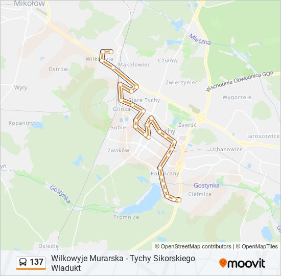 137 bus Line Map