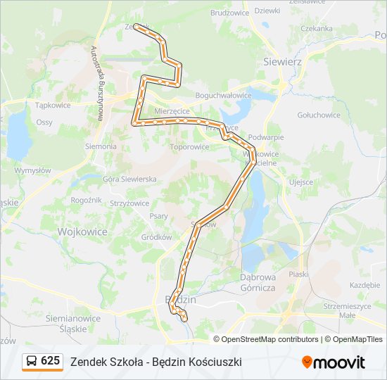 625 bus Line Map