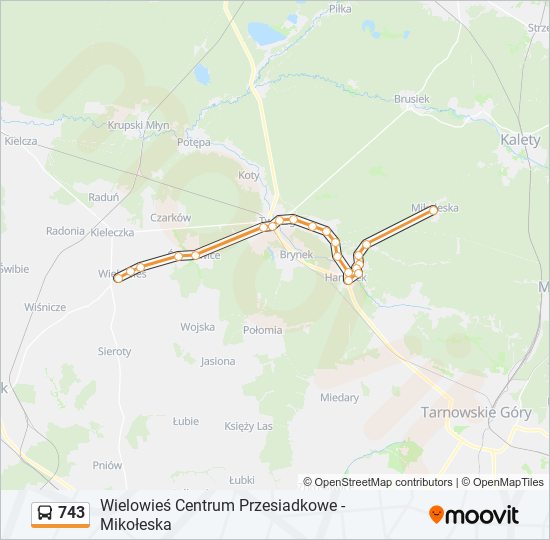 743 bus Line Map