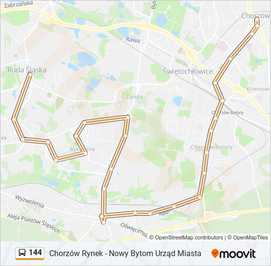 144 bus Line Map