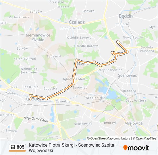 805 bus Line Map