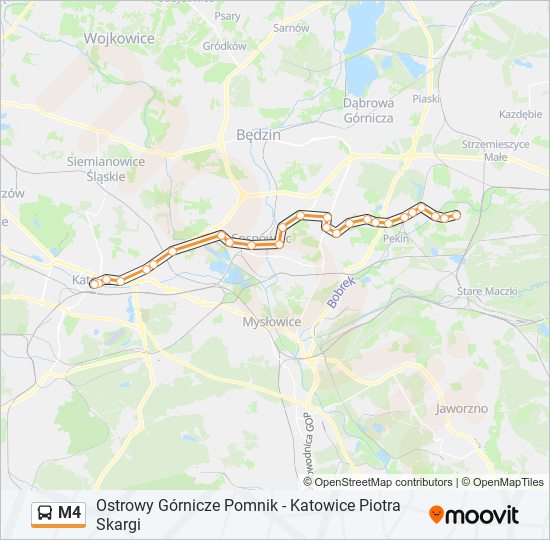 M4 bus Line Map