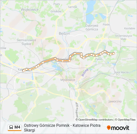 M4 Bus Line Map
