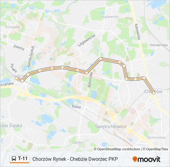 T-11 bus Line Map