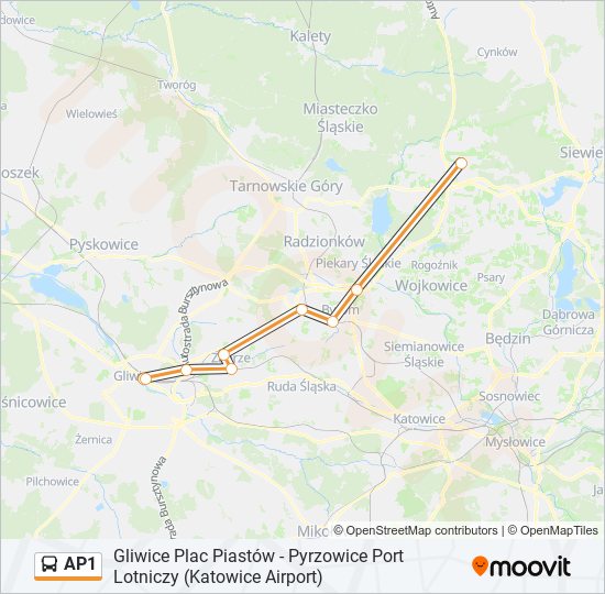 AP1 Автобус Line Map