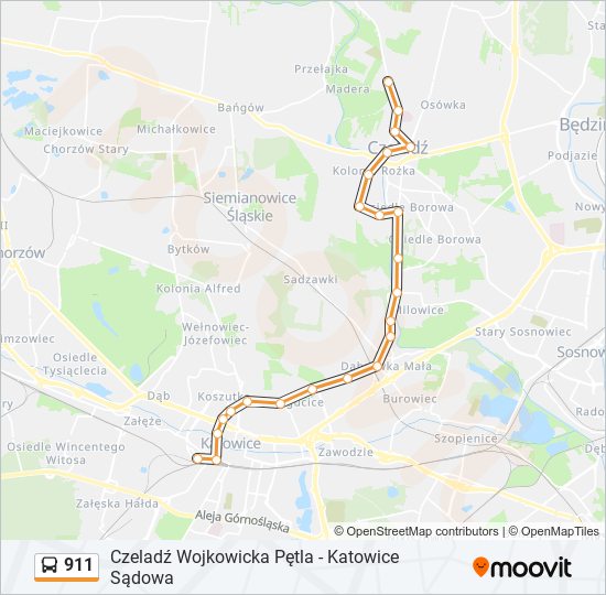 911 bus Line Map