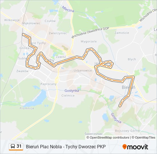 31 bus Line Map