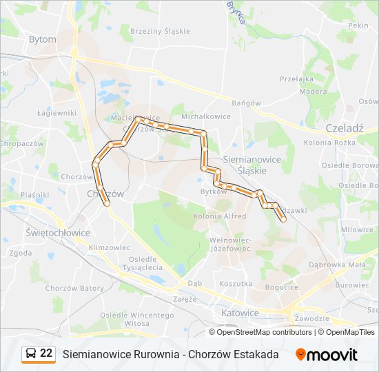 22 bus Line Map