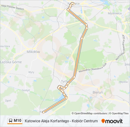 M10 bus Line Map