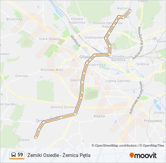 59 bus Line Map