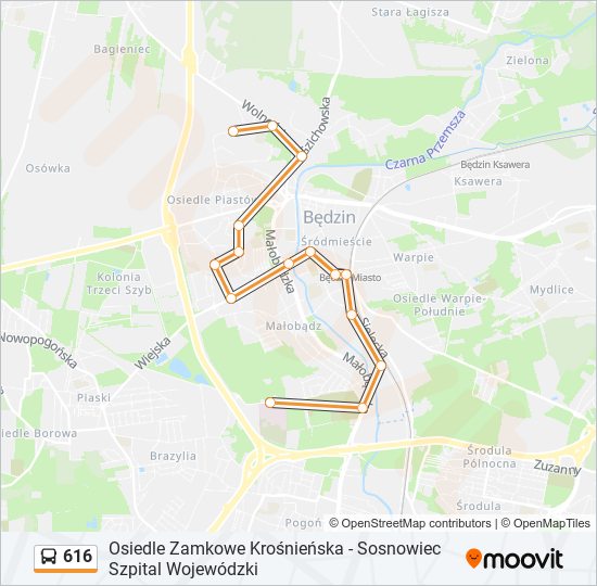 616 bus Line Map