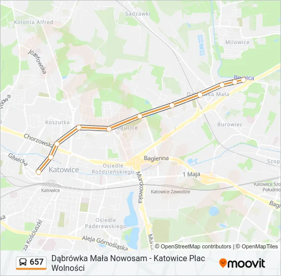 657 Bus Line Map