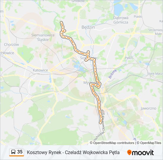 35 bus Line Map