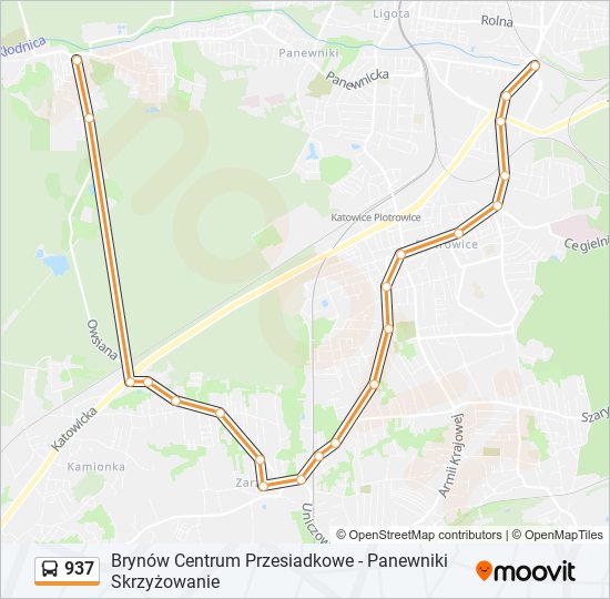 937 bus Line Map