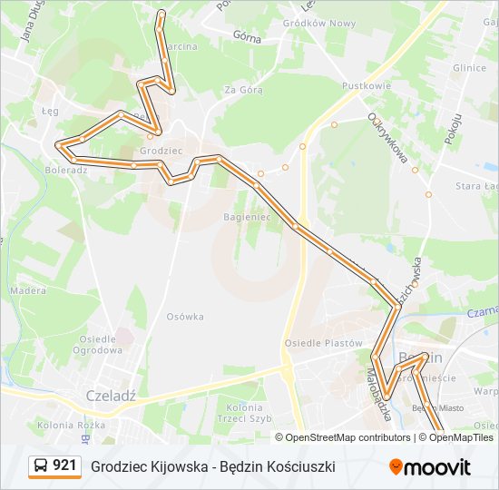 921 bus Line Map