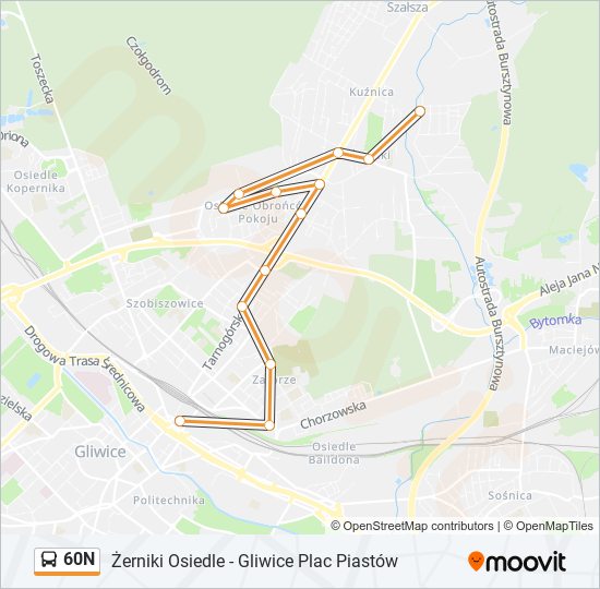 60N bus Line Map