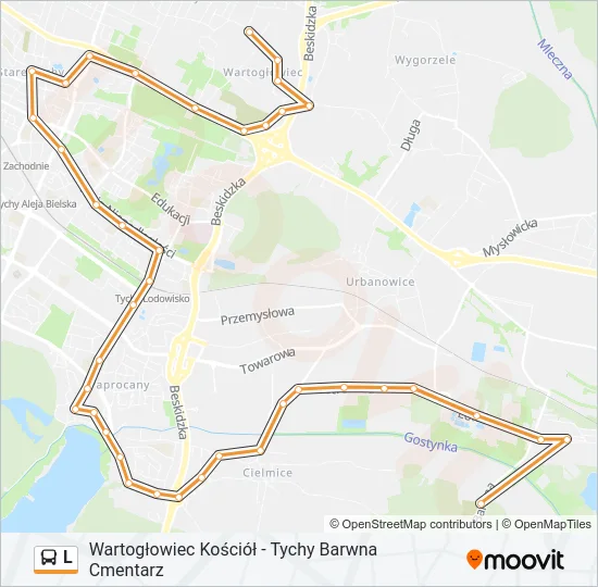 Автобус L: карта маршрута