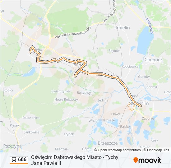 686 bus Line Map