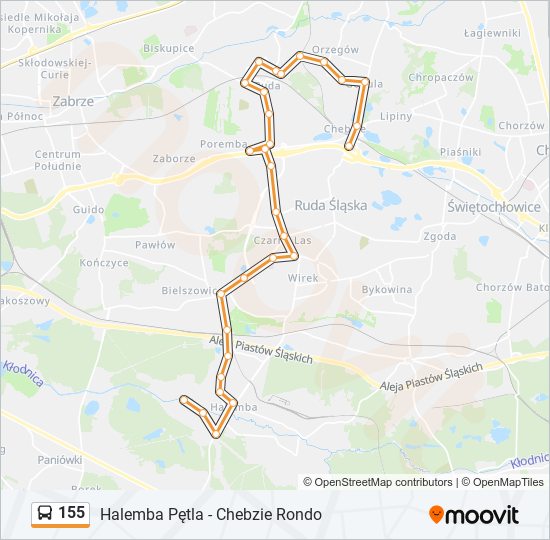 155 bus Line Map