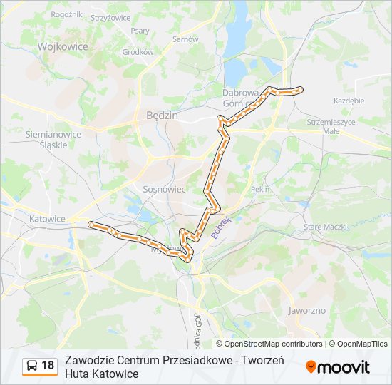 18 bus Line Map