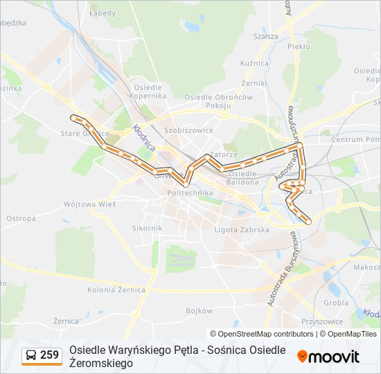 259 bus Line Map