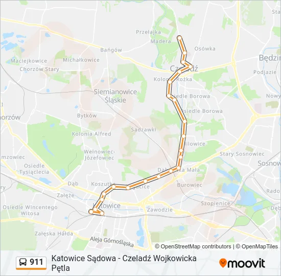 911 Bus Line Map