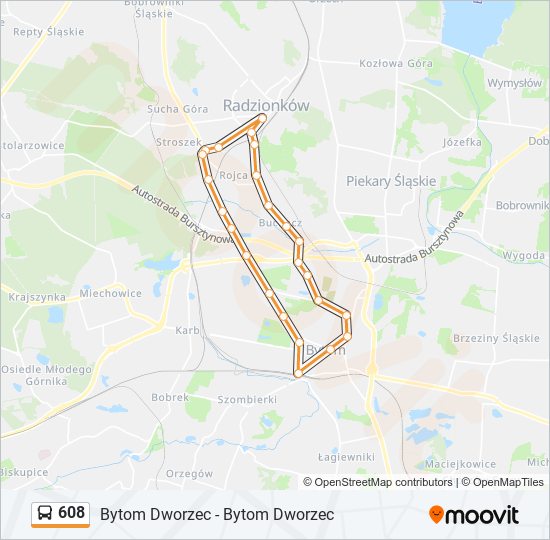 608 bus Line Map