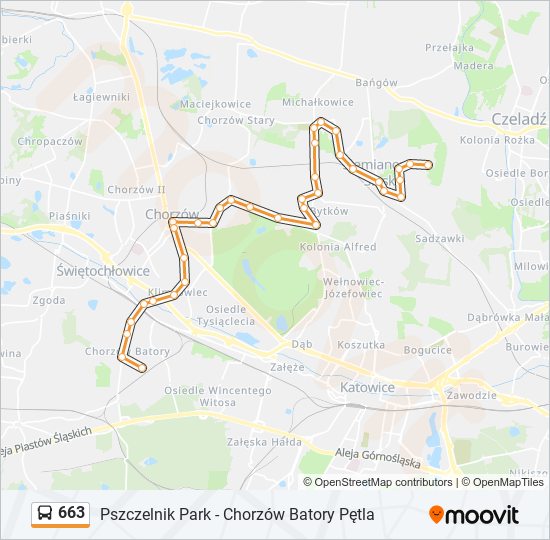 663 bus Line Map