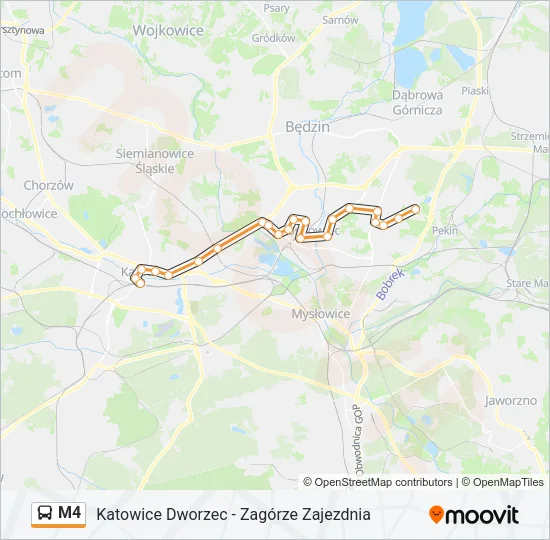 M4 Bus Line Map