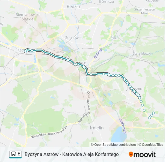  E: карта маршрута