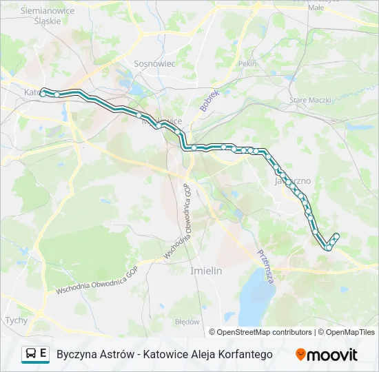  E: карта маршрута