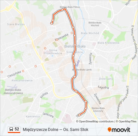 52 bus Line Map