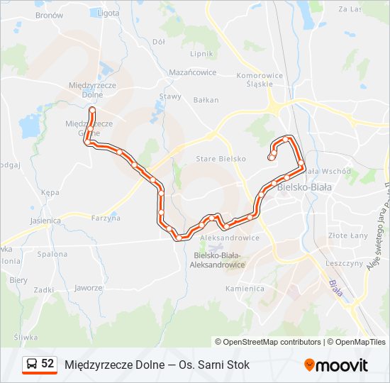 52 bus Line Map