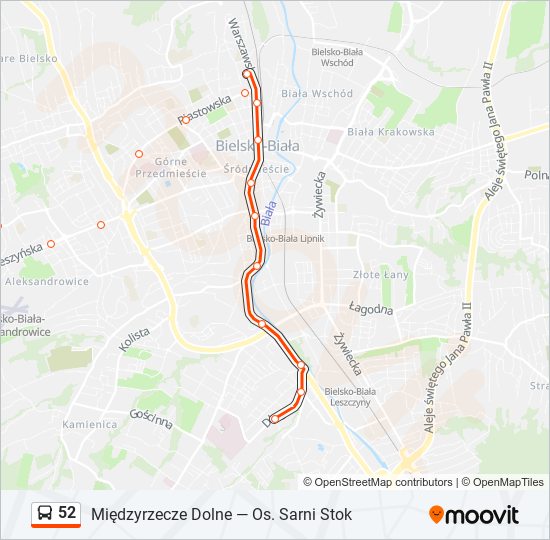 52 bus Line Map