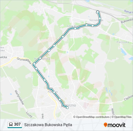 307 bus Line Map