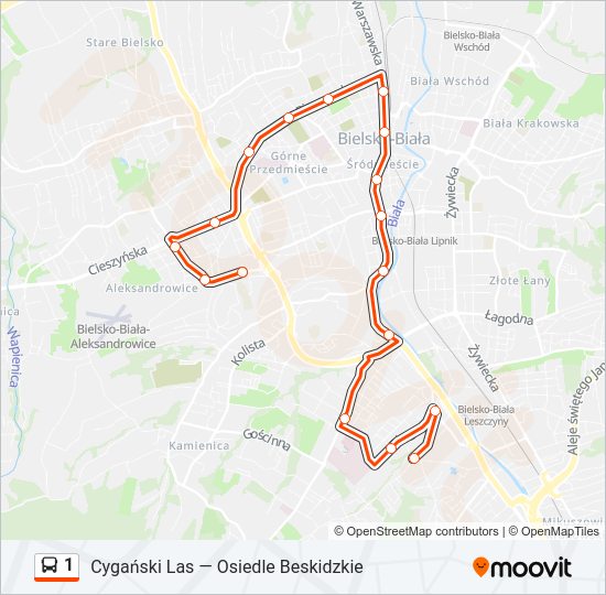 1 bus Line Map