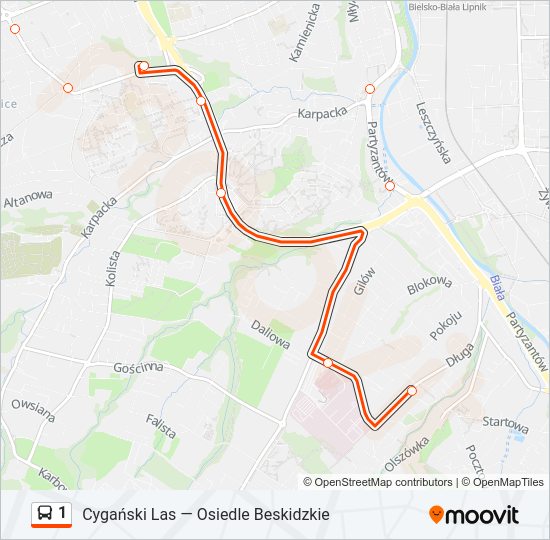 1 bus Line Map