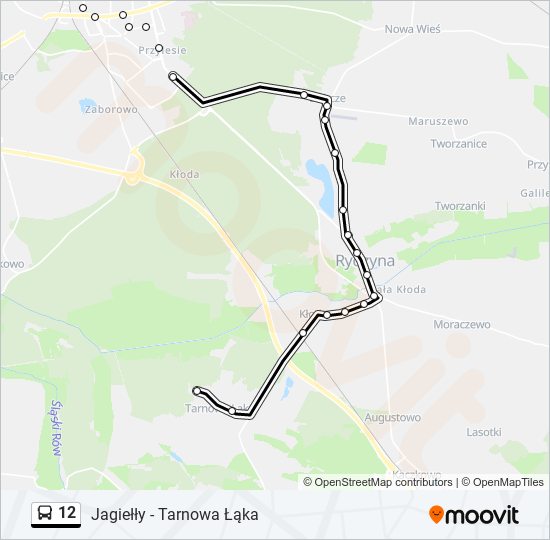 Автобус 12: карта маршрута