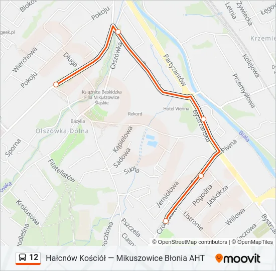 Автобус 12: карта маршрута